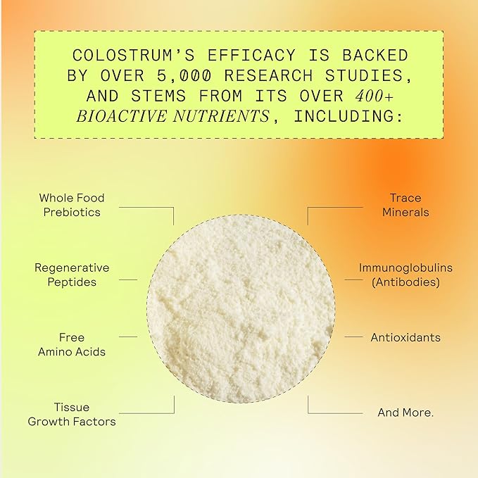 ARMRA Colostrum™ Powder | Unflavored | Gut Health & Bloating | Skin & Hair | Immunity | Keto, Gluten & Fat-Free | 120 Servings